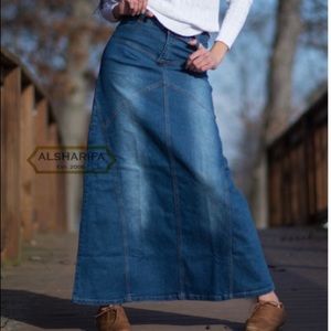 Alsharifa 40” long modest denim skirt